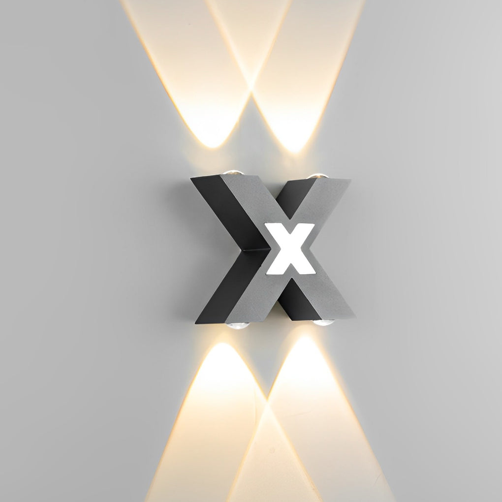 Fedora X Shape Creative LED Modern Outdoor Wall Lamp
