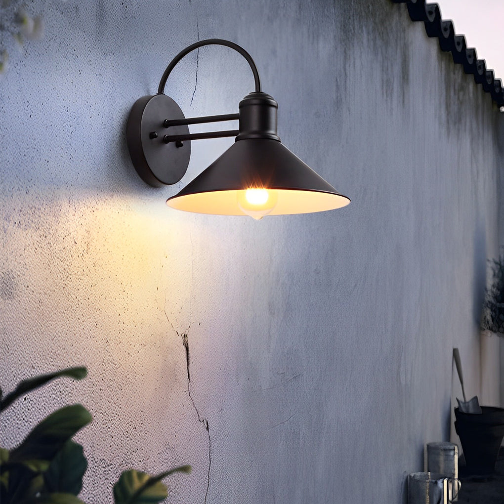 Nerissa Retro Conical Industrial Outdoor Wall Lamp