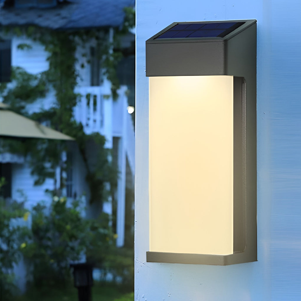 Laon Rectangular LED Light-controlled Outdoor Sconce Light