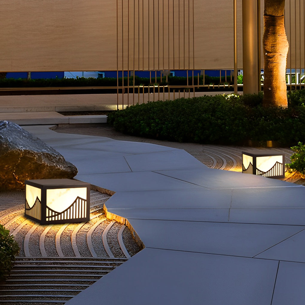Frey Mountain Scenery Modern Steel Outdoor Post Lawn Lights