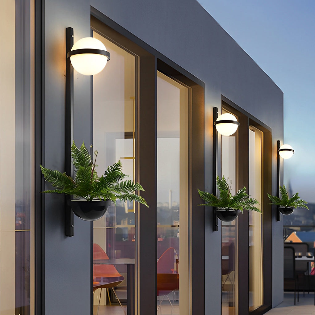 Opelia Creative Flowerpot Modern Steel Outdoor Wall Light