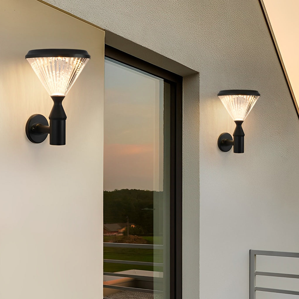 Odette Round Solar LED Lampshade Outdoor Lights