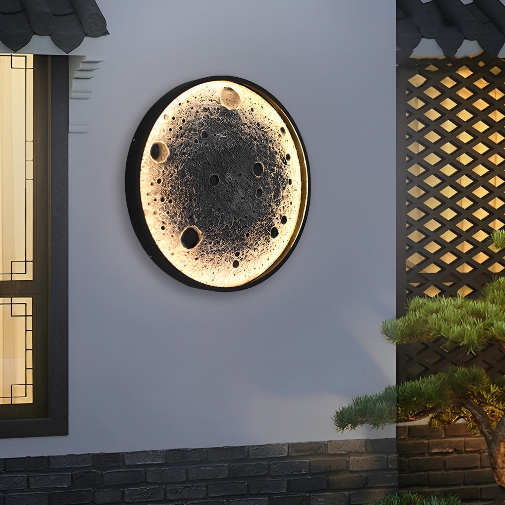 Rebellious Round Moon Modern Outdoor Wall Lights