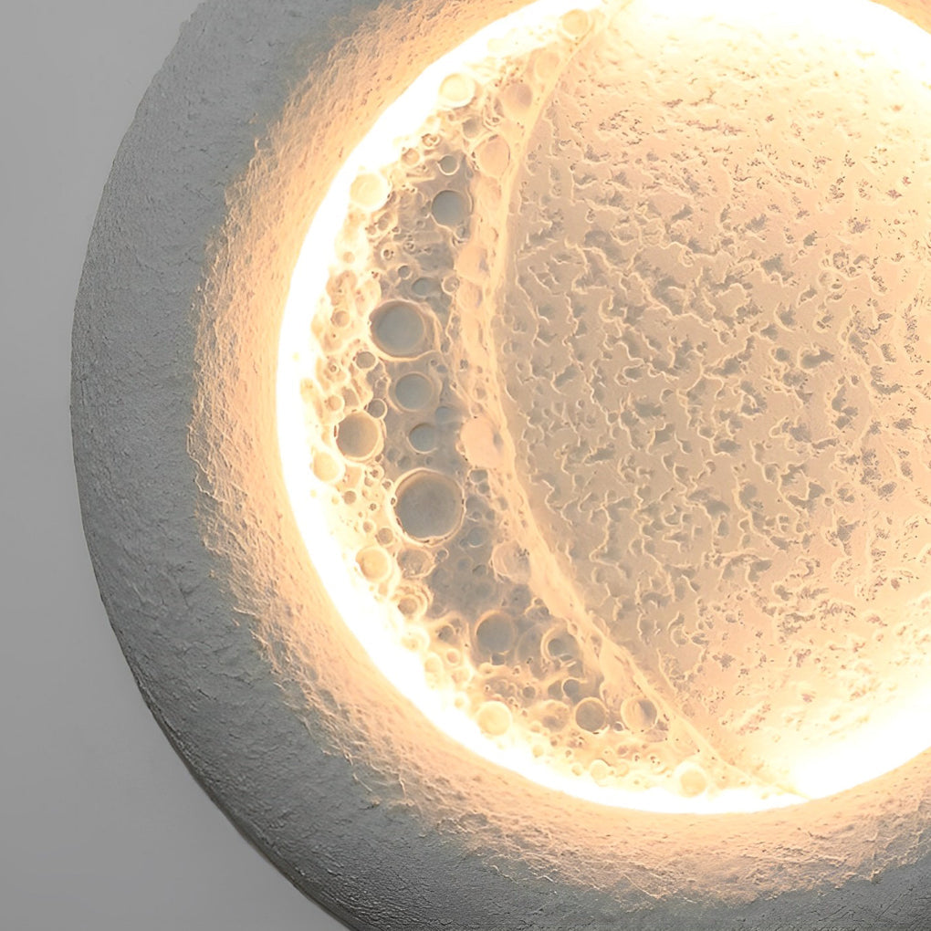 Berha Creative Moon LED Modern Concrete Outdoor Wall Lamp