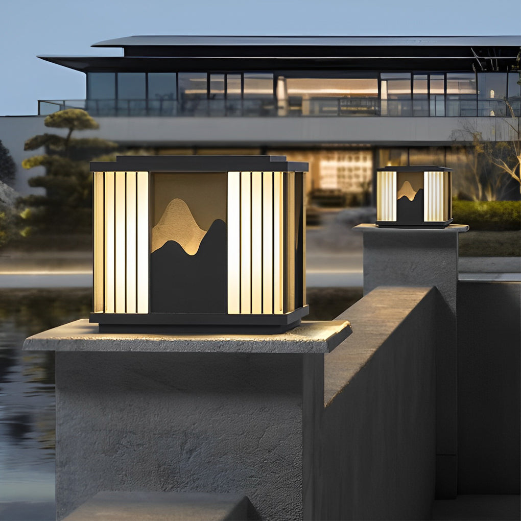 Gaiety LED Scenery Modern Steel Outdoor Post Caps Lights