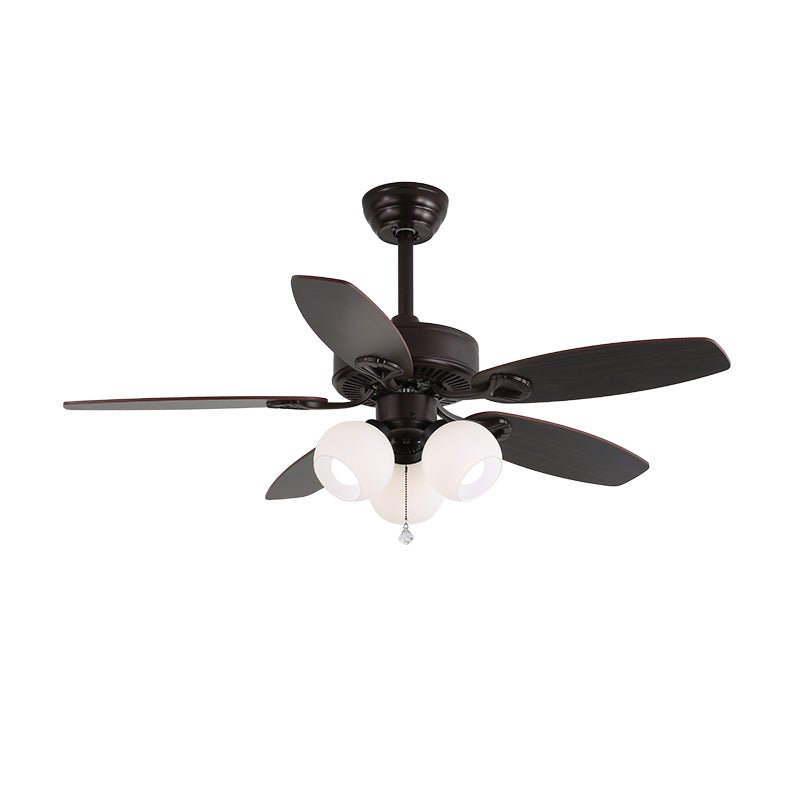 Solara Classic Wood Glass Ceiling Fan Light-Neutral Decor