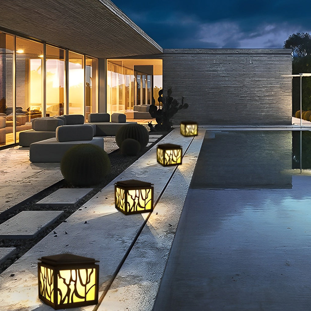 Rache Rustic Creative LED Retro Marble Outdoor Fence Post Lights