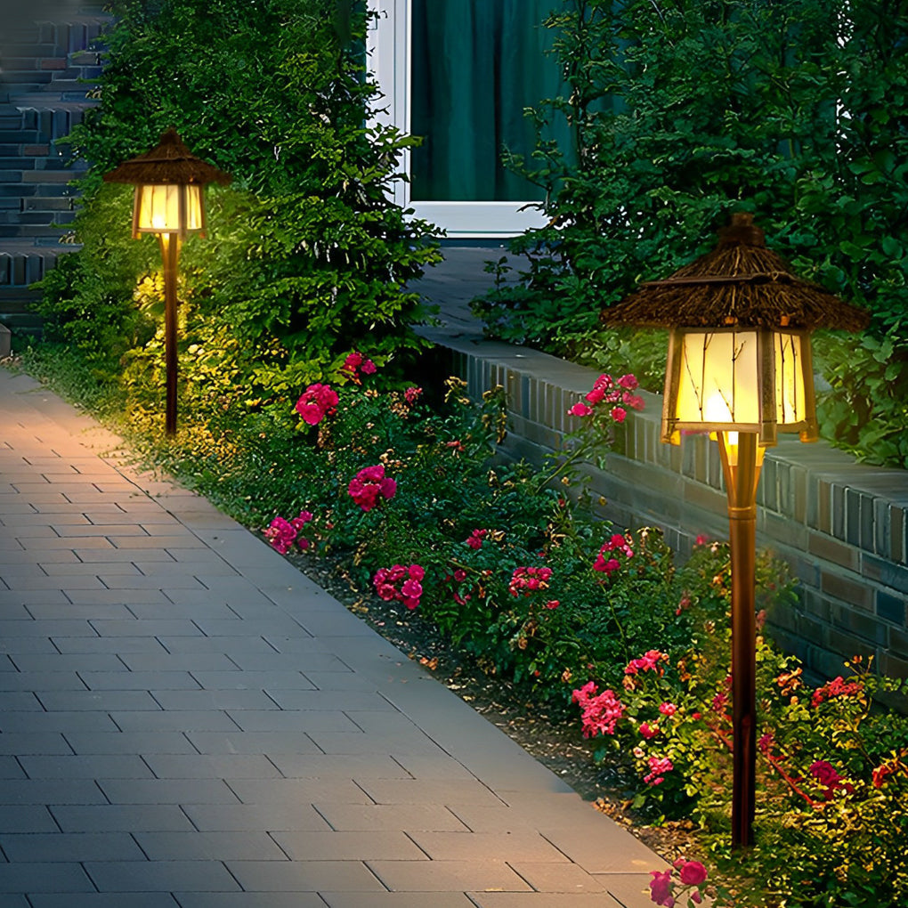 Wyne Branch Pattern Versatile Bamboo Outdoor Light