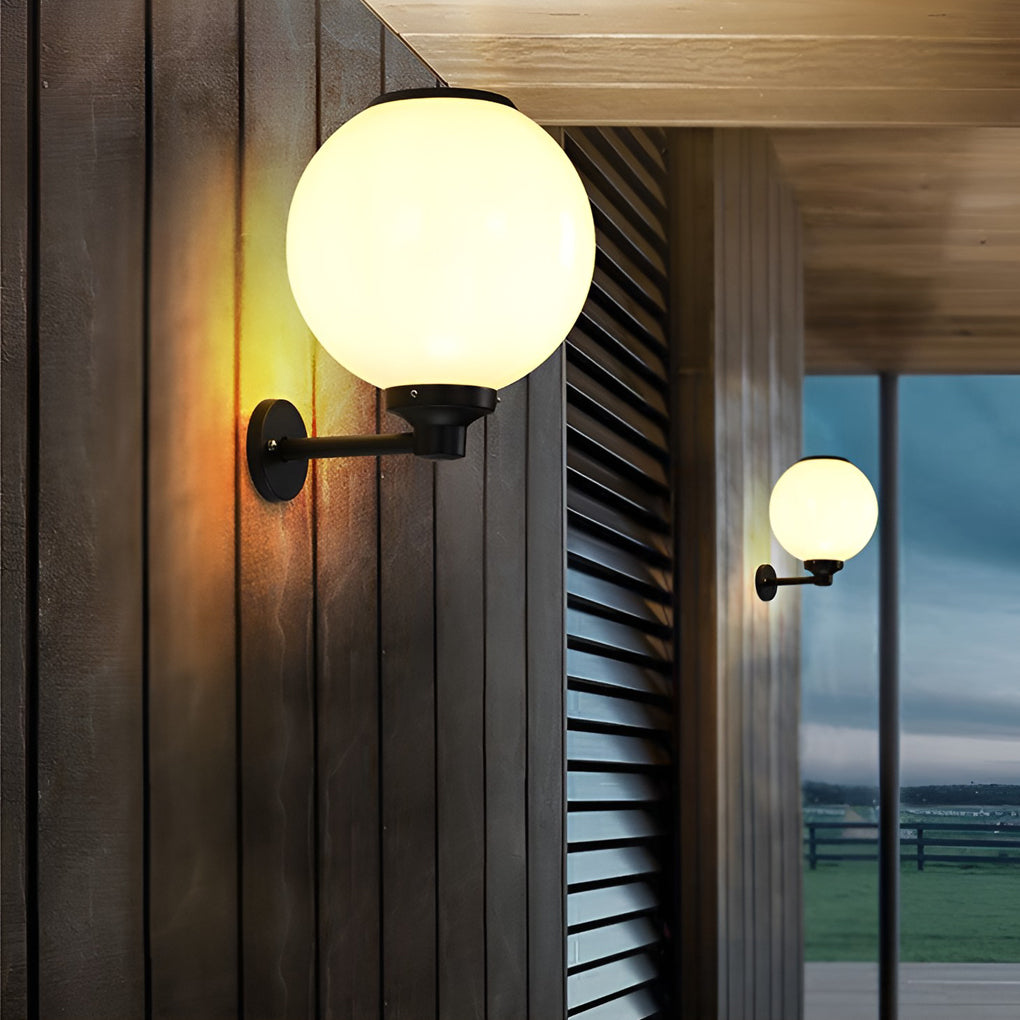 Silver Round LED Modern Outdoor Wall Lamp