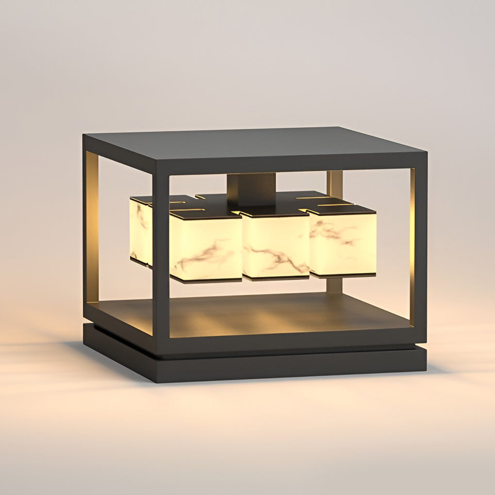 Herdsm Square LED Modern Steel Outdoor Post Caps Lights