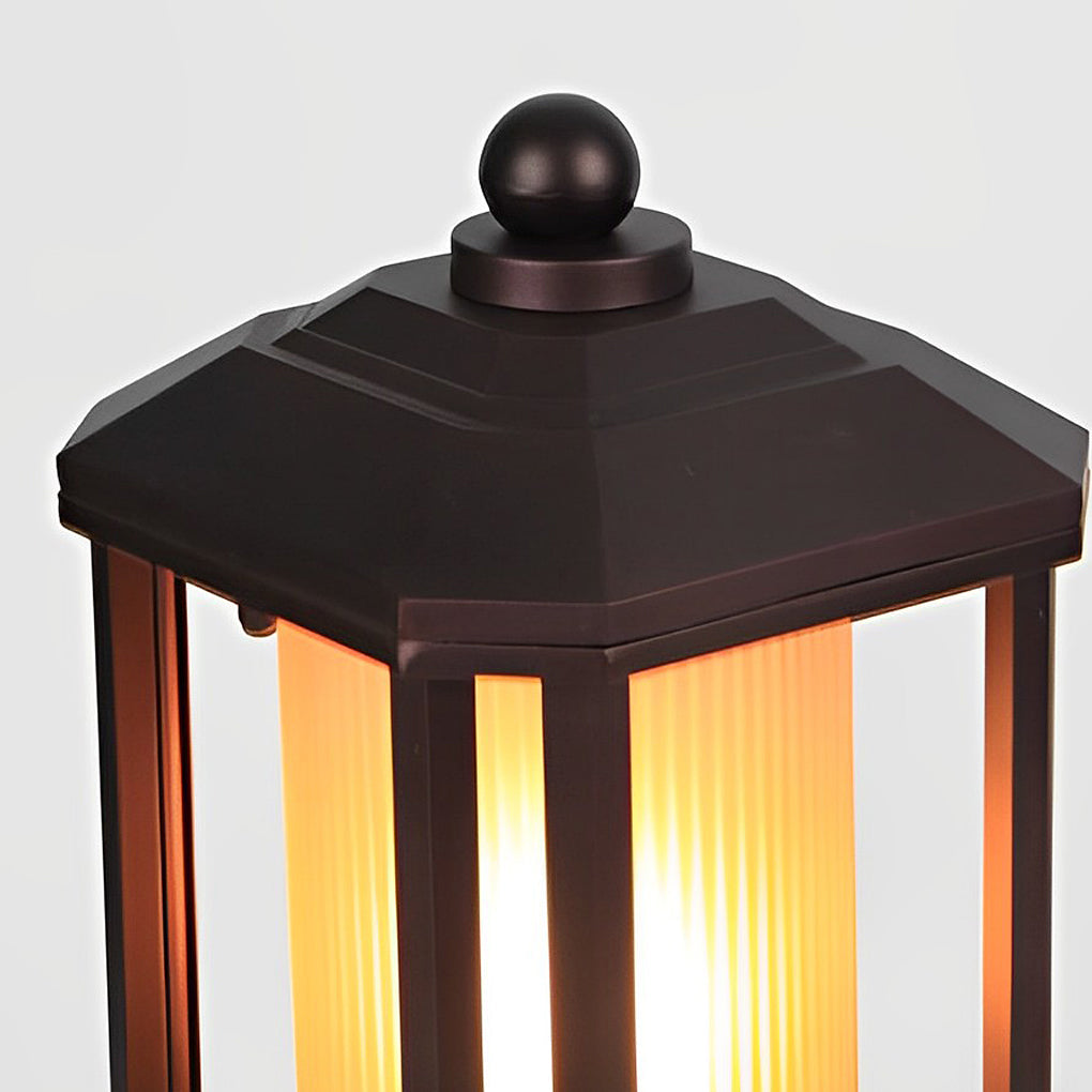 Ophelia Retro Rose Gold American Outdoor Pillar Lamp