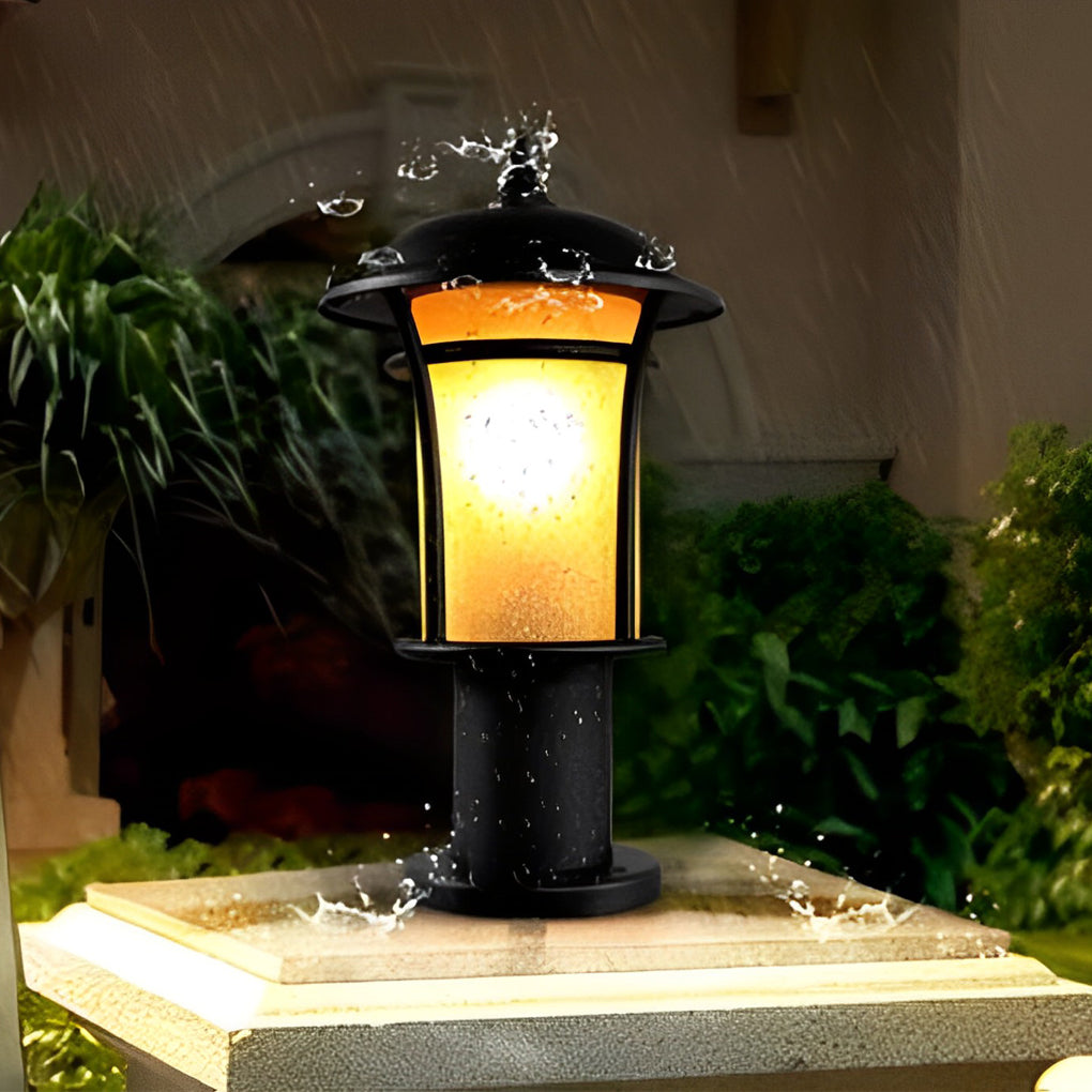 Rhean Classic Old England-Style LED Glass Outdoor Lamp