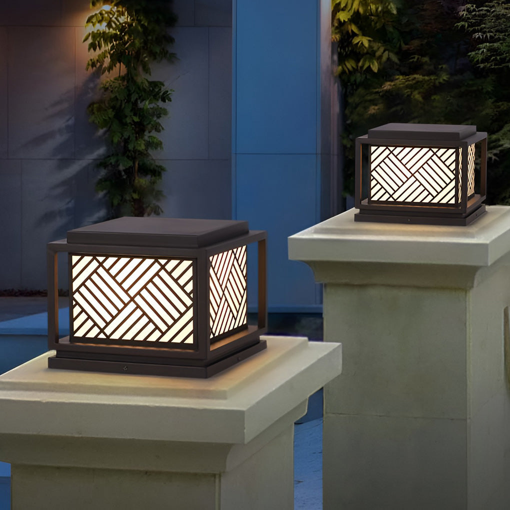 Fourth Square LED Modern Outdoor Caps Pillar Light