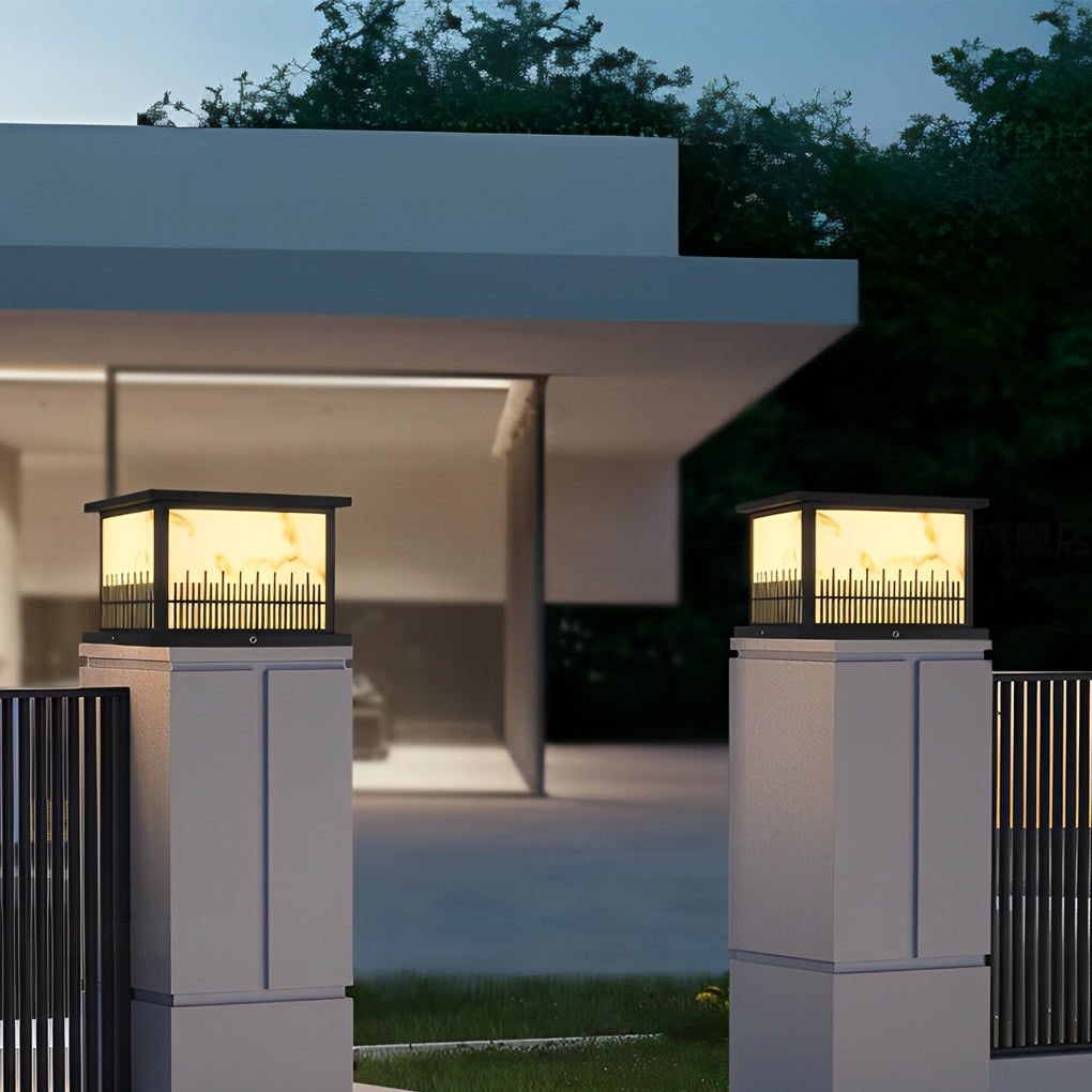 Patty Square Retro Solar Resin Outdoor Fence Post Lights