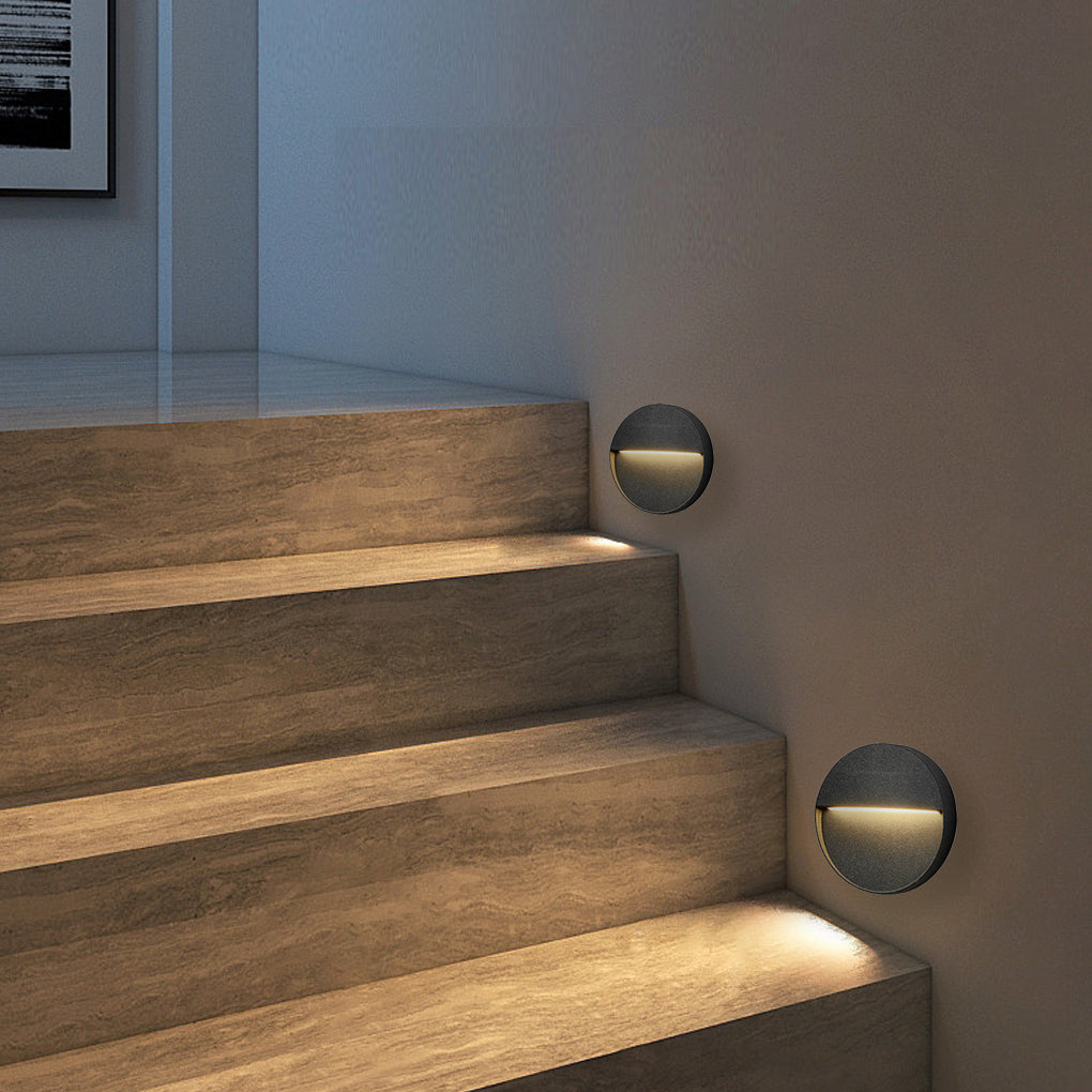 Winied Round Creative Outdoor Wall Step Sconces