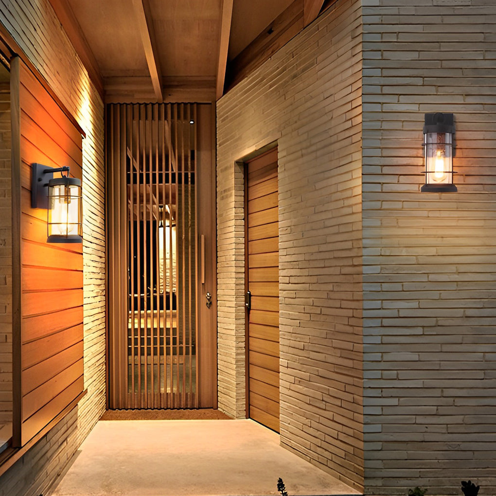 Honou Retro Rustic Glass Exterior Wall Lights