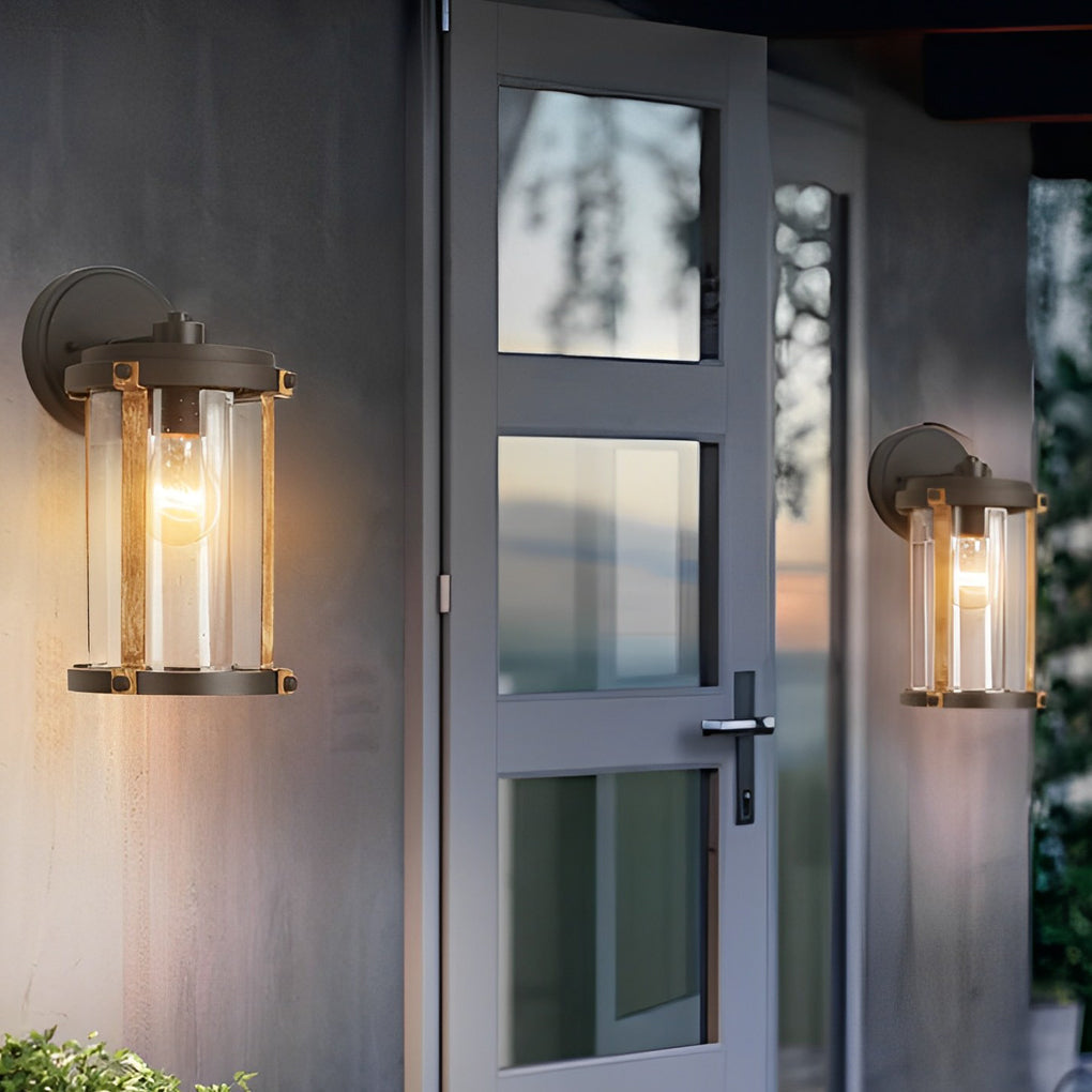 Ola Vintage Industrial Style Glass Outdoor Wall Sconces