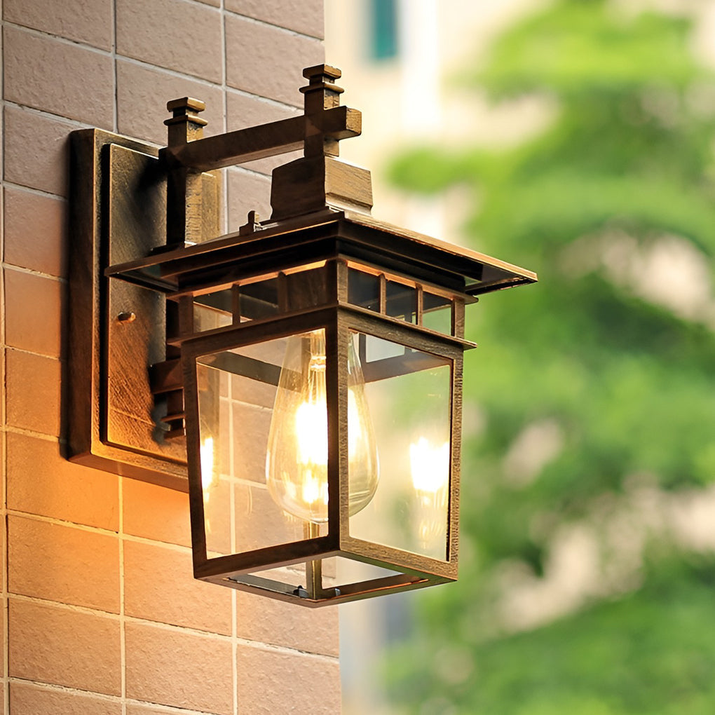 Tabi LED Waterproof Retro Glass Outdoor Wall Sconce Light
