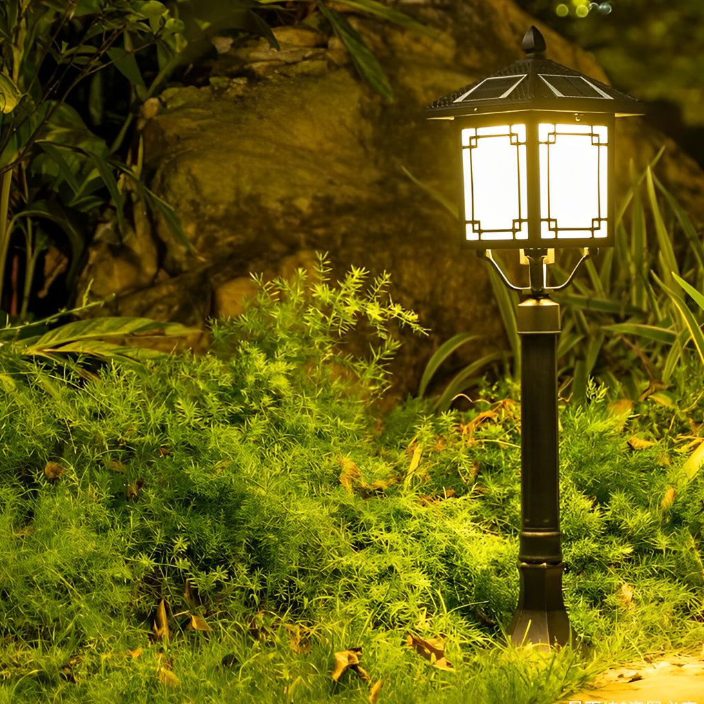 Leahn Ancient House Style LED Outdoor Post Lamp