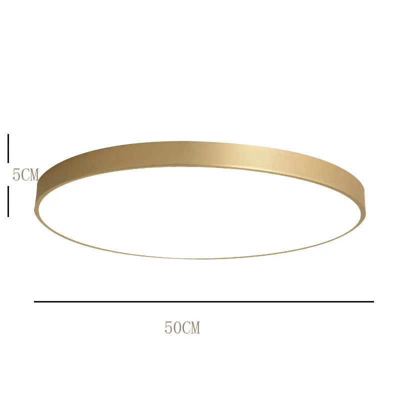 Arisha Nordic LED Gold Round Ceiling Light, Metal & Acrylic - Neutral Decor