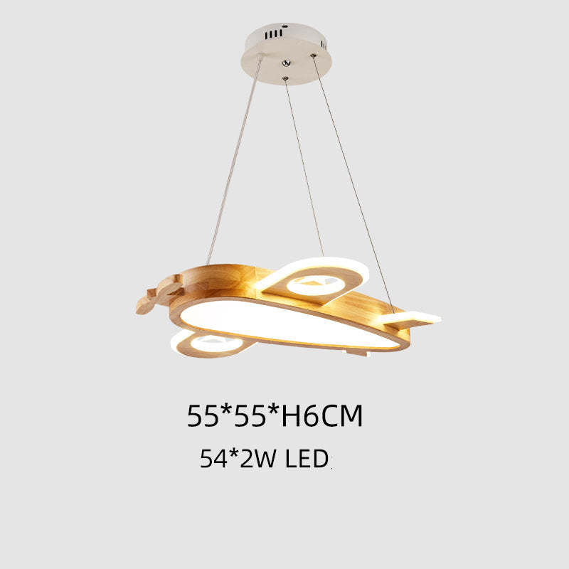 Arisha Modern Natural Creative DIY Children Airplane Shape Acrylic Pendant Light ,Wood - Neutral Decor