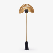 Gilded Fan Floor Lamp-Neutral Decor