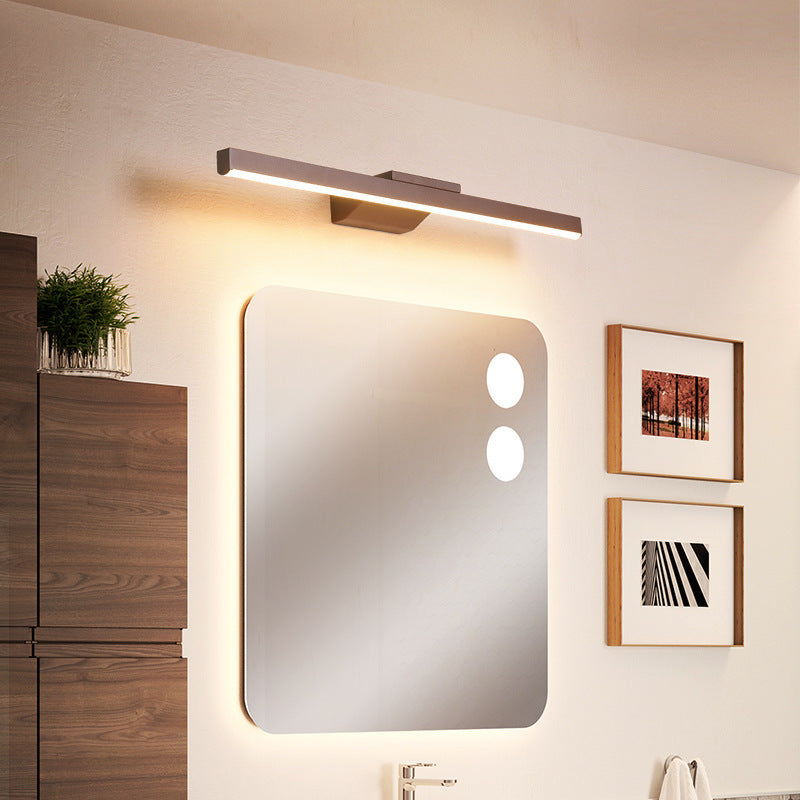 Arisha Modern Linear Metal Wall Lamp Mirror Front, Coffee - Neutral Decor