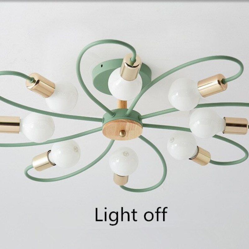 Arisha Elegant Metal/Glass Flush Mount Ceiling Light, Grey/Green - Neutral Decor