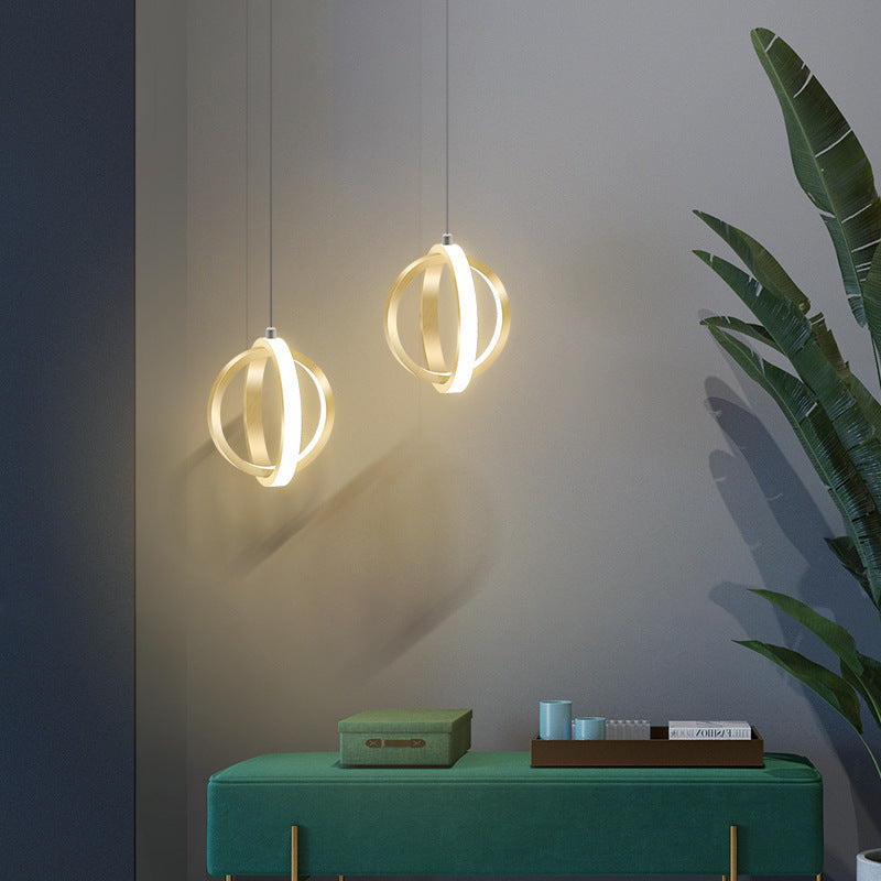 Kristy Pendant Light Spherical Modern, Metal, Black/Gold, Kitchen - Neutral Decor