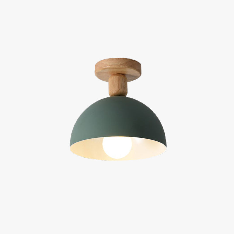 Muto Modern LED Wood Dome Ceiling Light - Neutral Decor