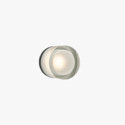 Ray Modern Mini Drum Metal/Acrylic Outdoor Wall Lamp, Transparent - Neutral Decor