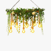 Ritta Natural Decorative Metal/Glass Pendant Light, Green - Neutral Decor
