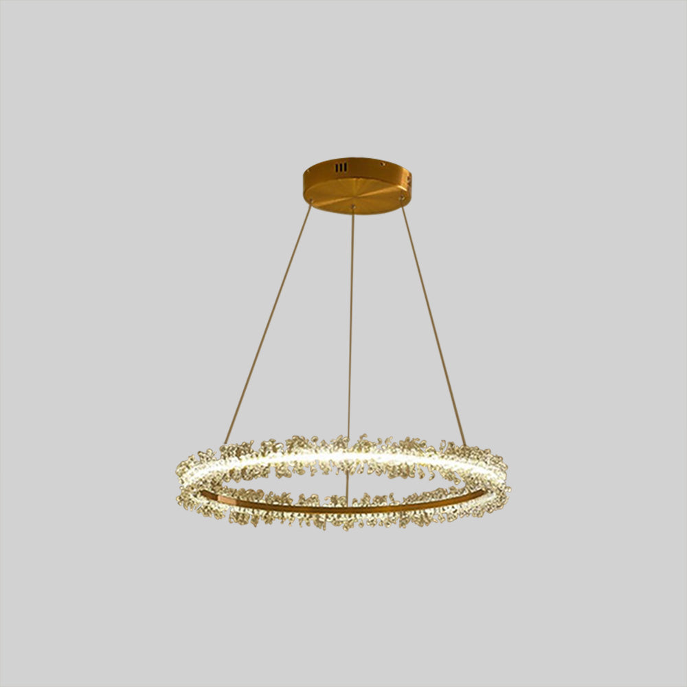 Kristy Luxury Circular Crystal Tassel Pendant Light - Neutral Decor