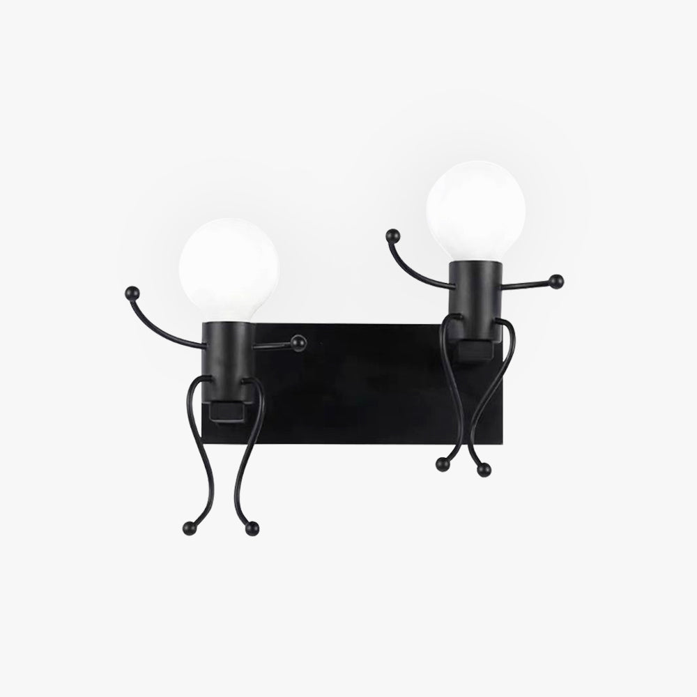 Arisha Modern Decorative Man Metal Wall Lamp, White/Black - Neutral Decor