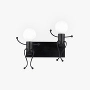 Arisha Modern Decorative Man Metal Wall Lamp, White/Black - Neutral Decor