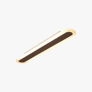 Arisha Minimalist Oval Linear Flush Mount Ceiling Light, White/Coffee - Neutral Decor