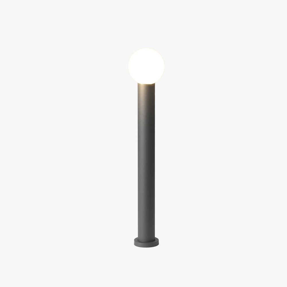 Ray Modern Metal Circular Lamp holder Outdoor Path Light, Black - Neutral Decor