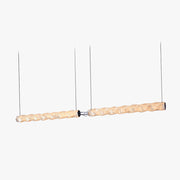Arisha Designer pleated Modern Strip Pendant Light, Dining Room - Neutral Decor