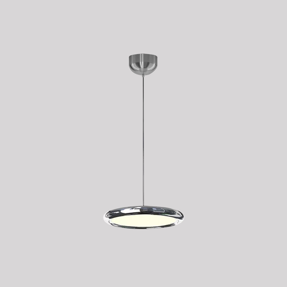Arisha Minimalist Circular Metal Pendant Light,Silver/Gold/Rose Gold - Neutral Decor