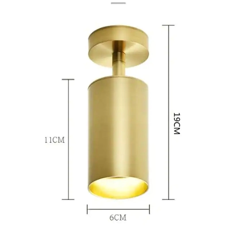 Aria Moderno Gold Cylinder Spotlight Background Flush Mount Ceiling Light, Metal - Neutral Decor