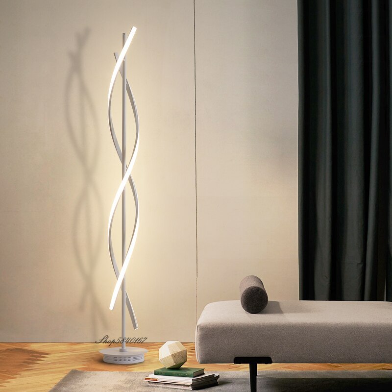 Mira Postmodern Linear Acrylic Floor Lamp, Black/White - Neutral Decor
