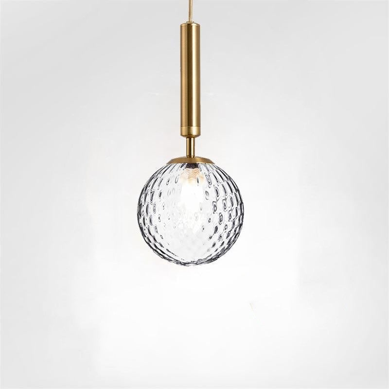 Valentina Modern Glass Ball Pendant Light, White/Clear - Neutral Decor