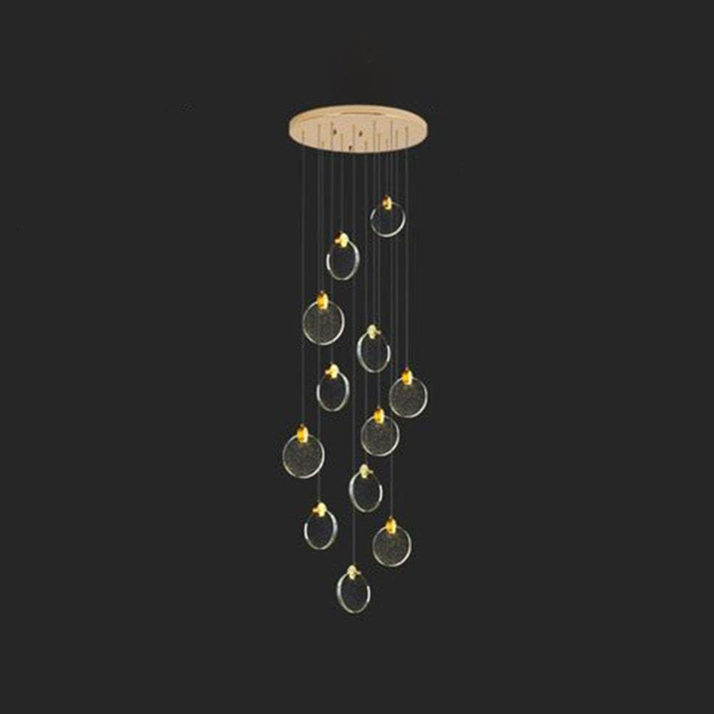 Kristy Luxury Circular Ripple Round Crystal Golden Chandelier - Neutral Decor