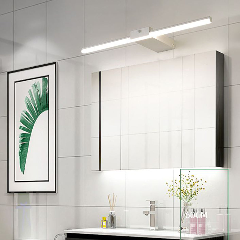 Arisha Minimalist Linear Metal Wall Lamp, Black/White, Bathroom - Neutral Decor