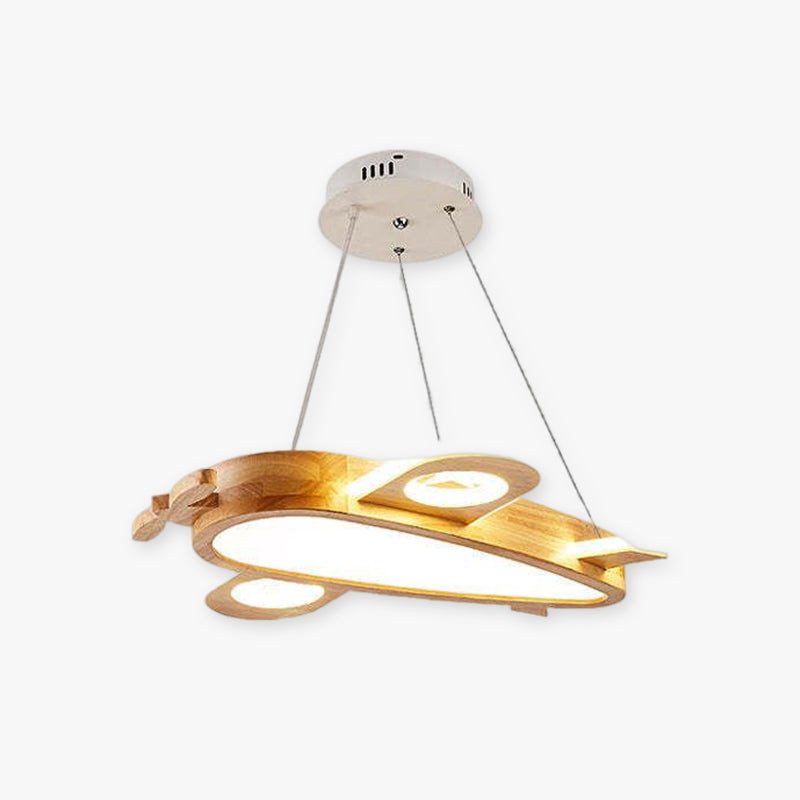 Arisha Modern Natural Creative DIY Children Airplane Shape Acrylic Pendant Light ,Wood - Neutral Decor