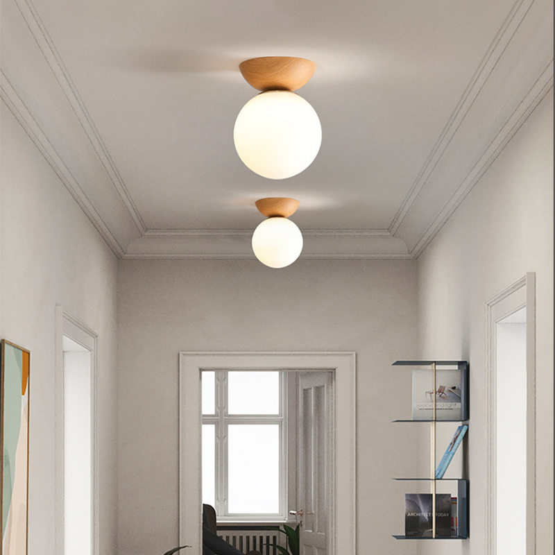 Valentina Nordic Japanese Glob LED Ceiling/Pendant Light Metal Glass Bedroom, Burlywood - Neutral Decor