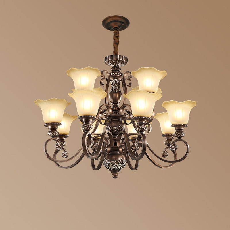 Arisha Retro Flower Pendant Light Metal Glass Living Room Bedroom - Neutral Decor
