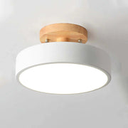 Zera Round LED Flush Mount Ceiling Light Modern Wood Colorful-Neutral Decor