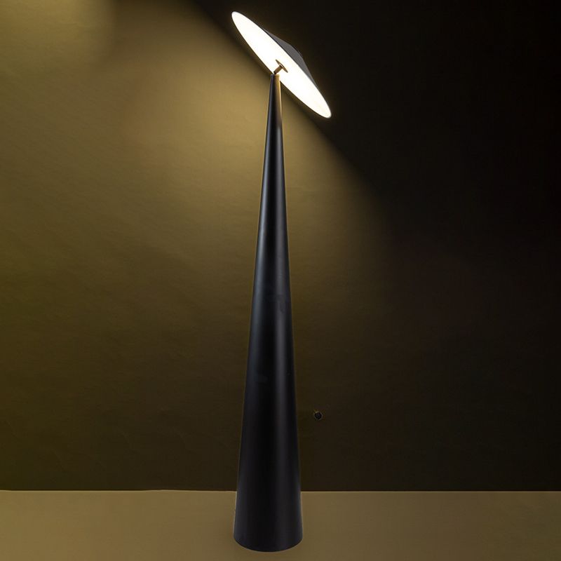 Salgado Modern Saucer Shaped Metal Floor Lamp,Black - Neutral Decor