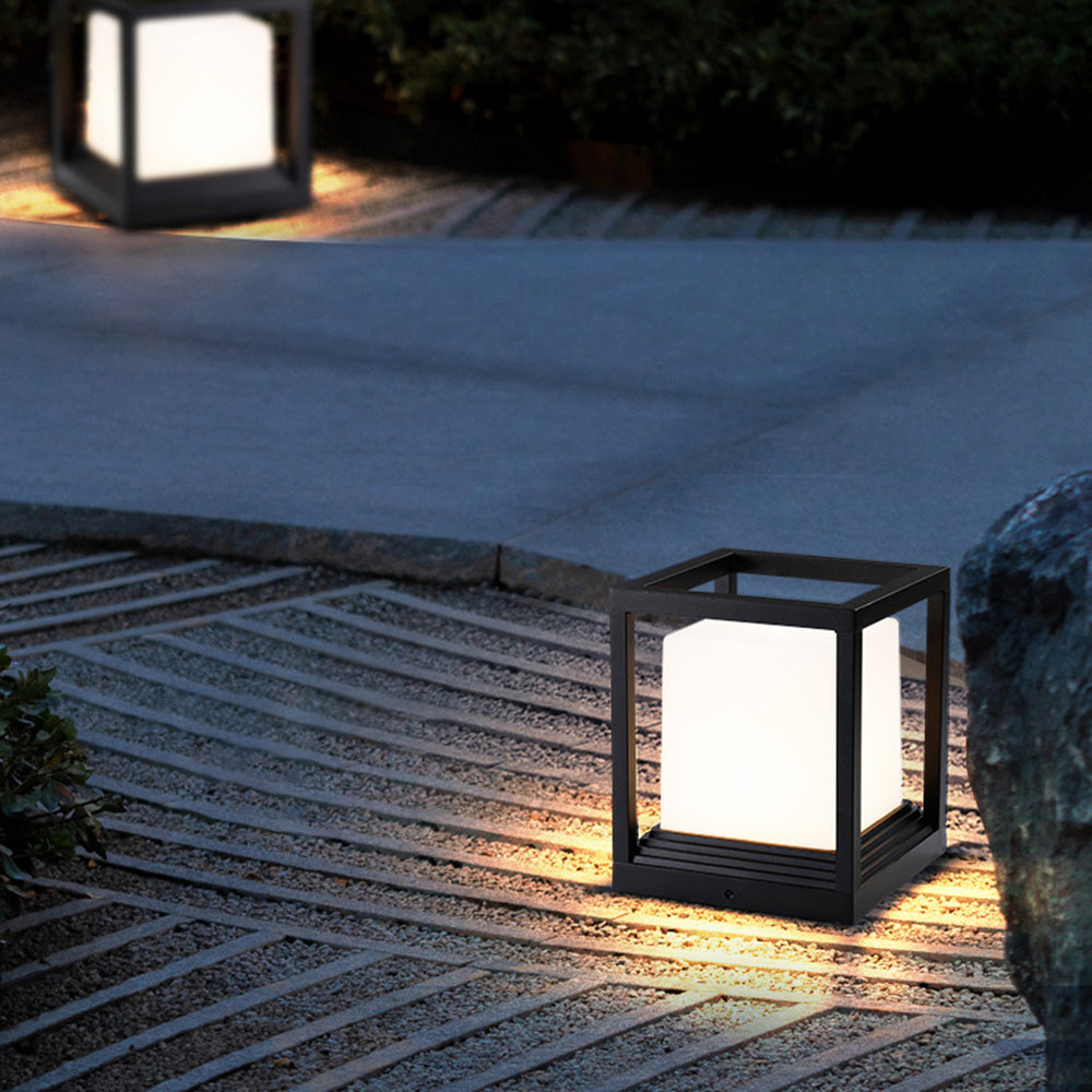 Ray Modern Rectangular Metal Outdoor Lamps, Black - Neutral Decor
